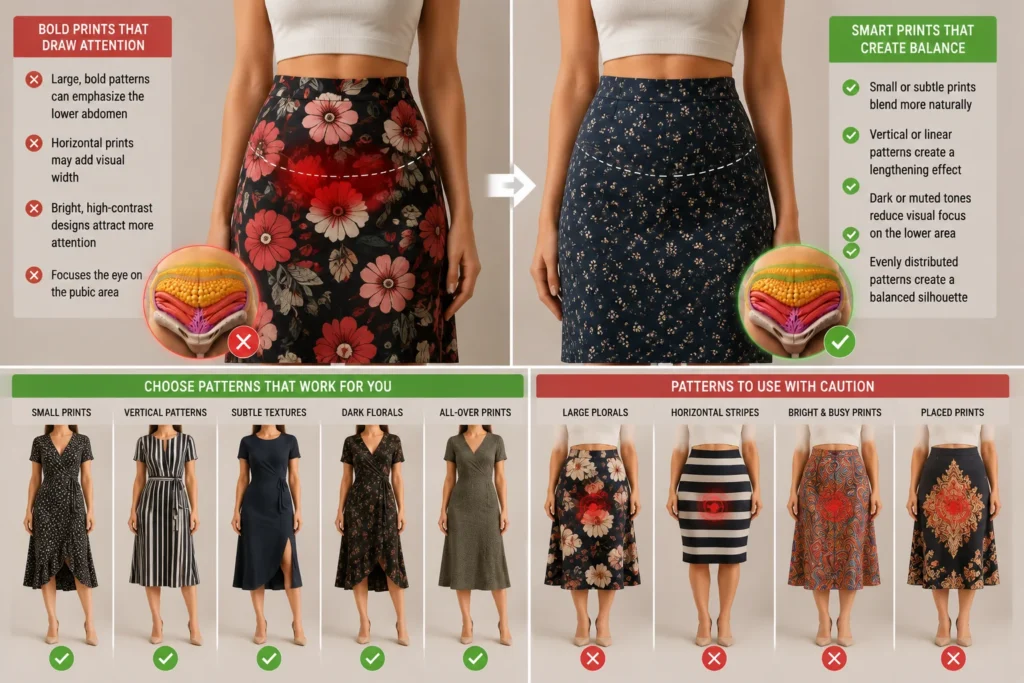 Choose Dark Prints and Patterns Strategically