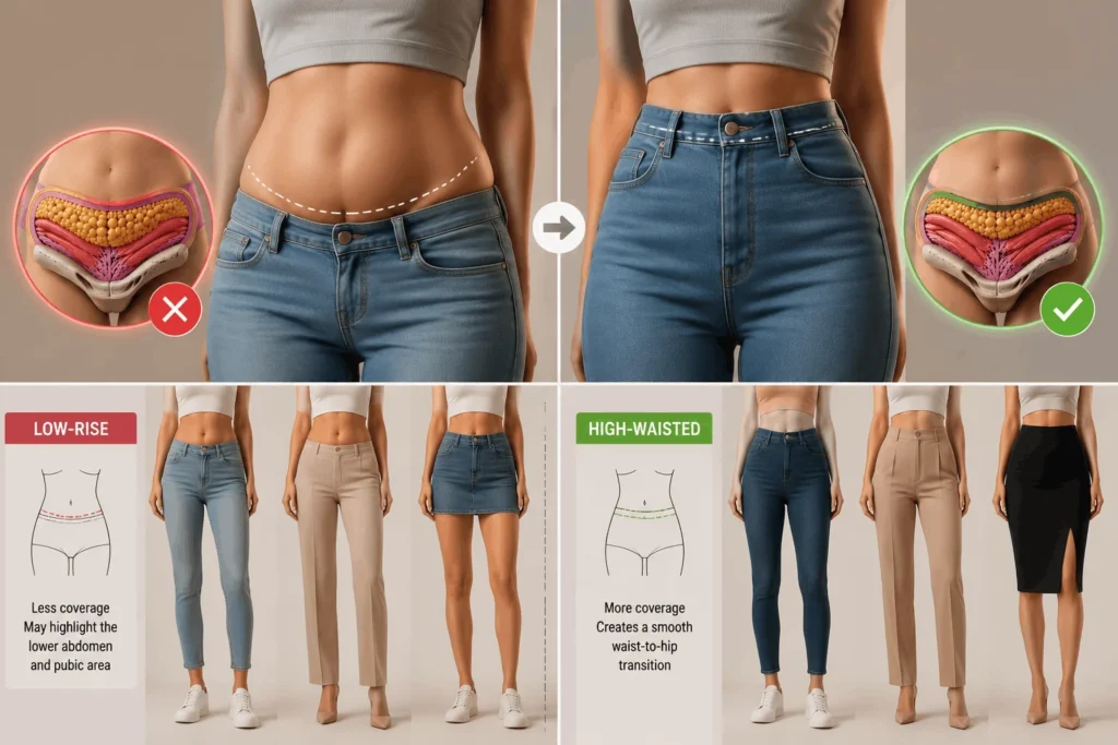 Choose High-Waisted Bottoms for Better Coverage