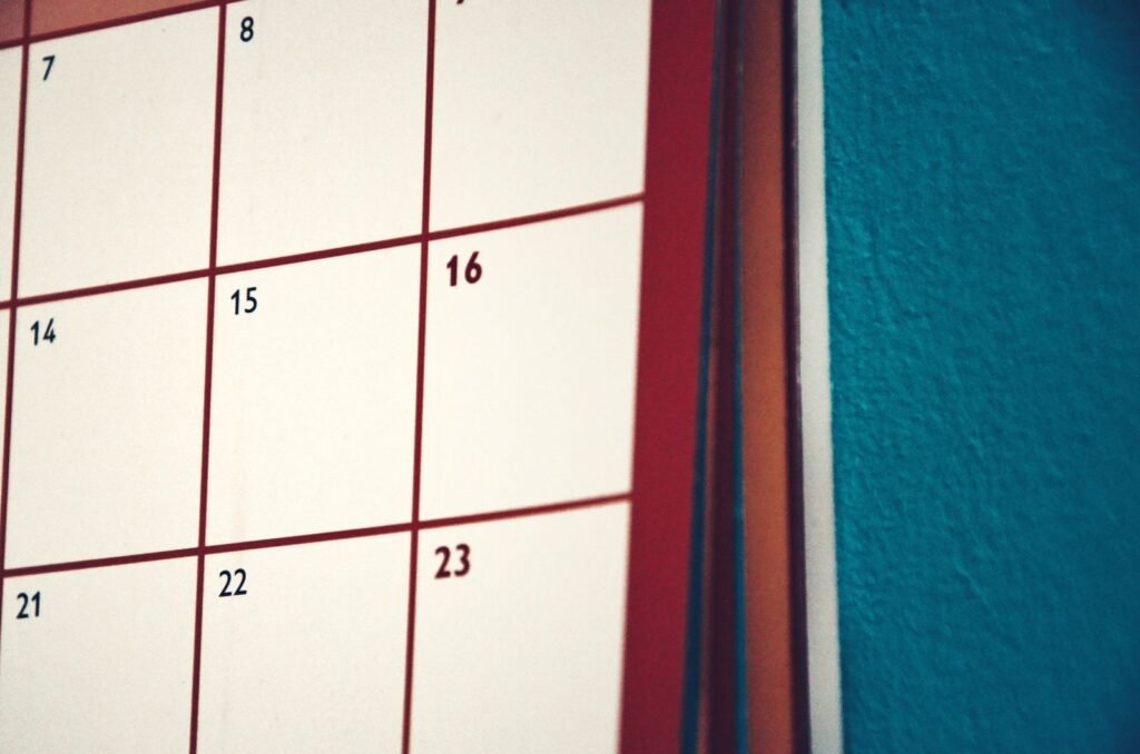 Calendar on a wall, illustrating a realistic timeline for reducing a FUPA